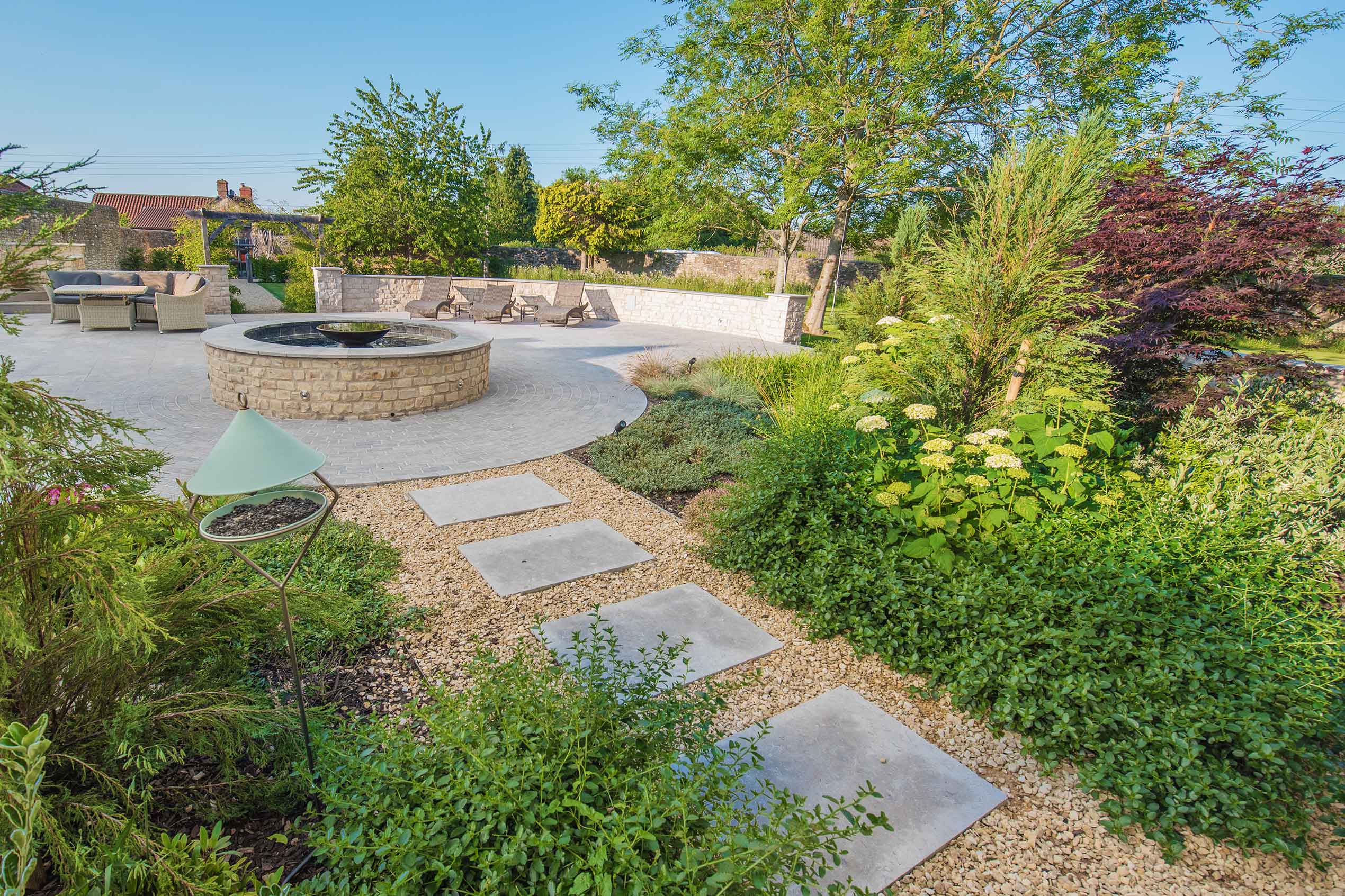 Selby Landscapes | Moat House | water feature patio Selby Landscapes | Moat House | water feature patio